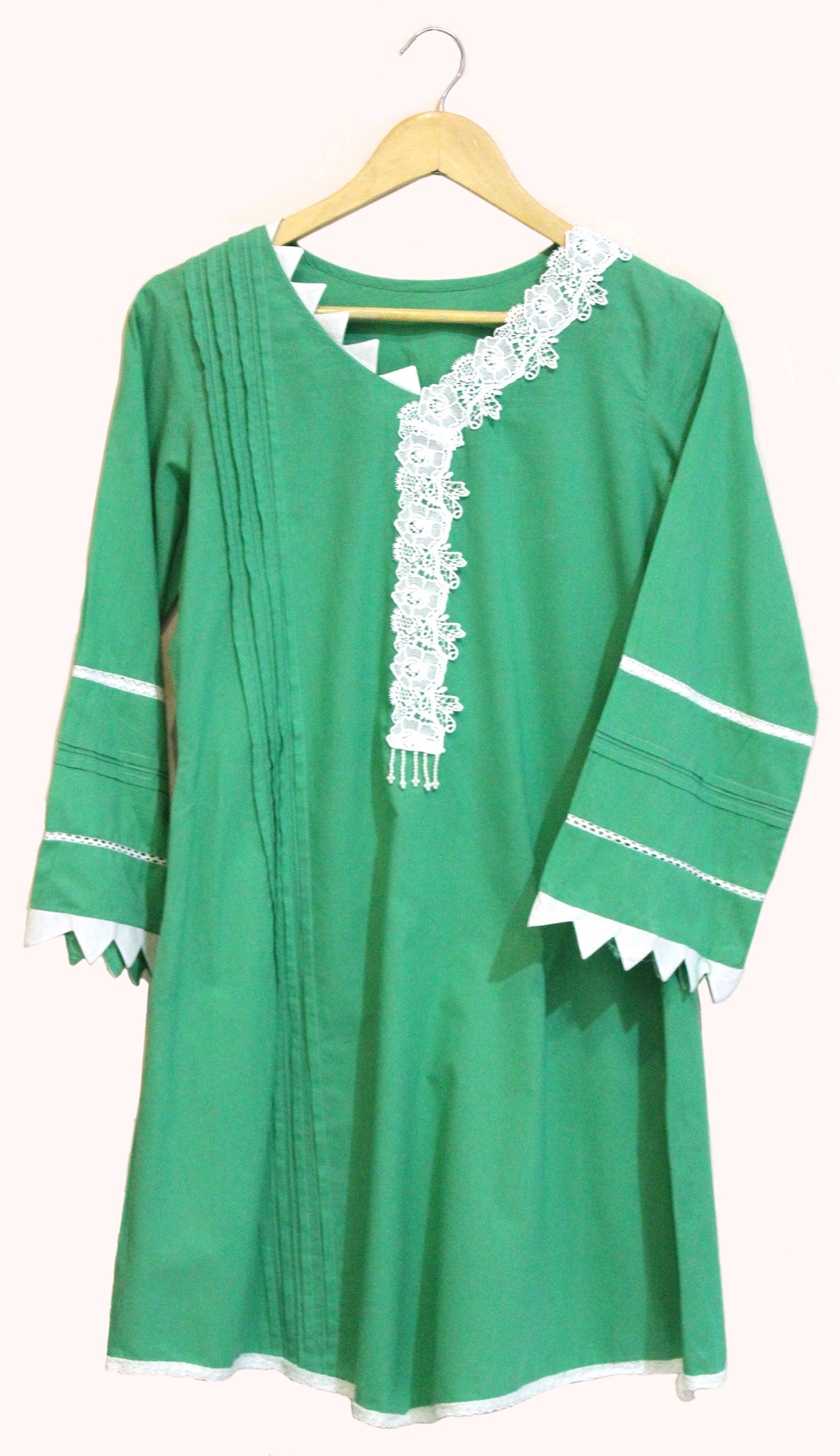 Jade Green Flared Shirt | Asra Khalid