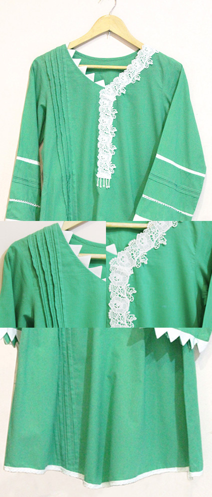 Jade Green Flared Shirt | Asra Khalid